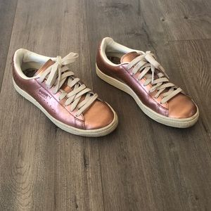 Rose gold puma shoes